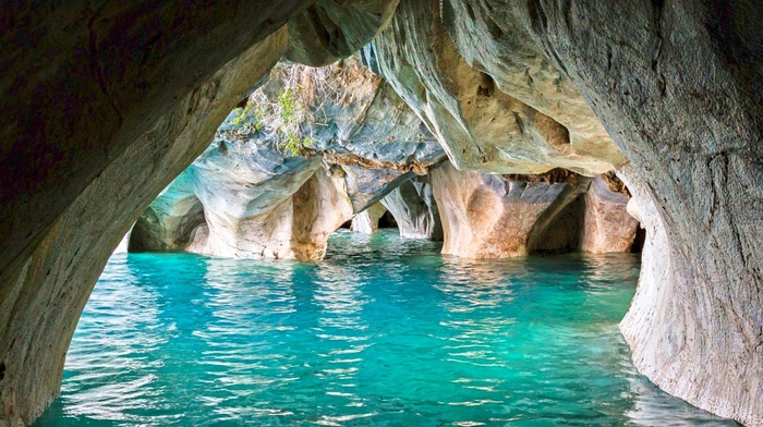 cathedral, water, nature, landscape, Chile, cave, lake, erosion, turquoise