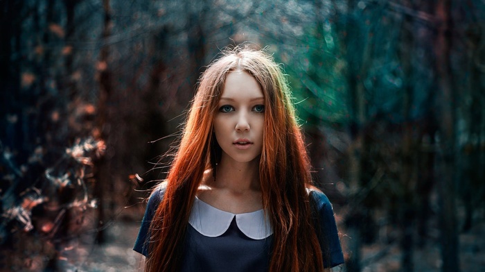 redhead, portrait, girl, model, face