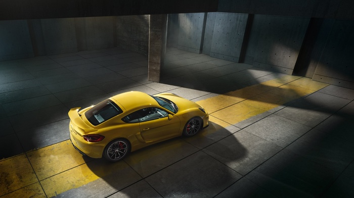 yellow, Porsche, car, Porsche Cayman GT4, Porsche Cayman