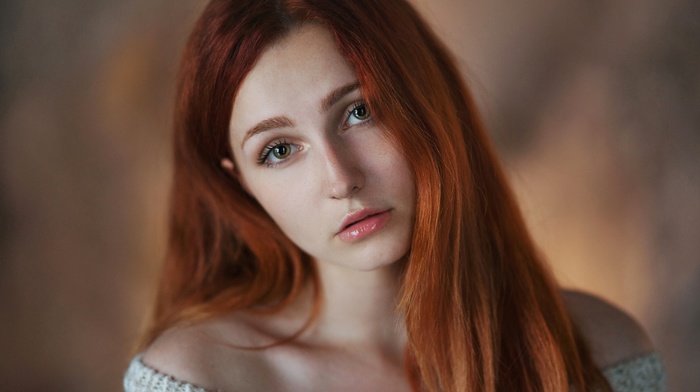 girl, face, portrait, Vladislava Masko, model, redhead