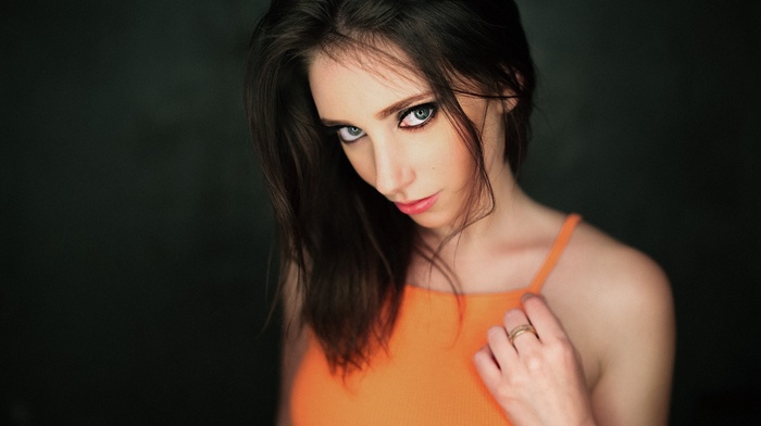 model, portrait, brunette, girl, face