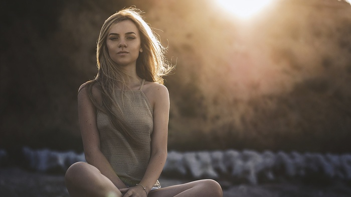 sitting, girl, model, girl outdoors