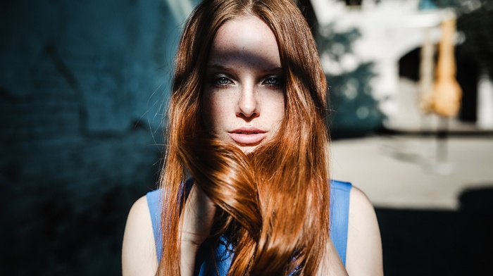 redhead, portrait, face, model, freckles, girl