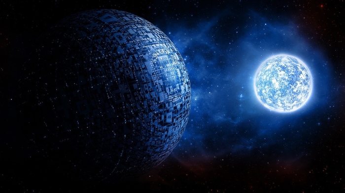 science fiction, sphere, universe, ball, planet, glowing, 3D, digital art, stars, space