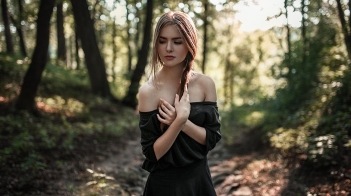 model, portrait, girl outdoors, girl, dress