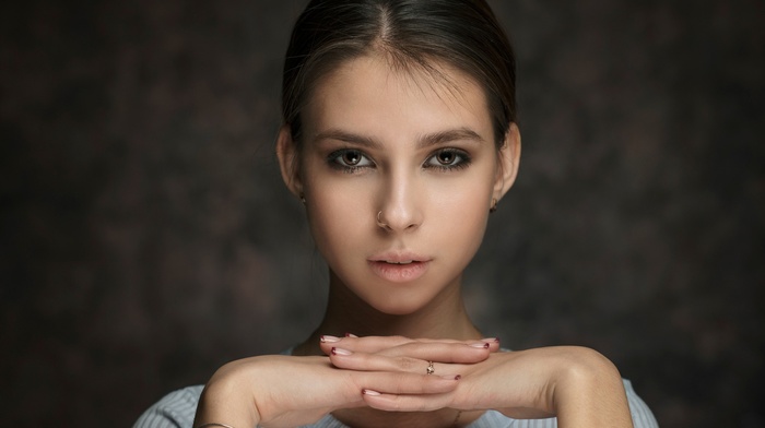 nose rings, face, portrait, girl, Elena Aksenova