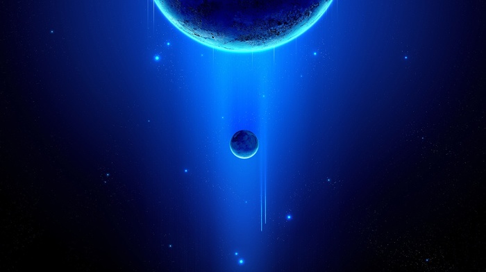 space art, moon, space, stars, blue, planet