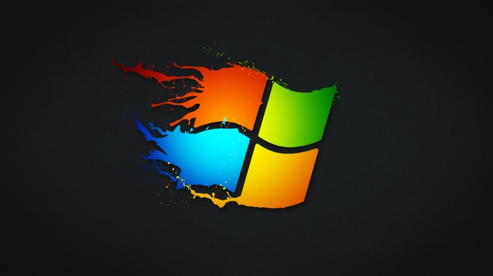 simple background, Microsoft Windows, paint splatter, Windows 7