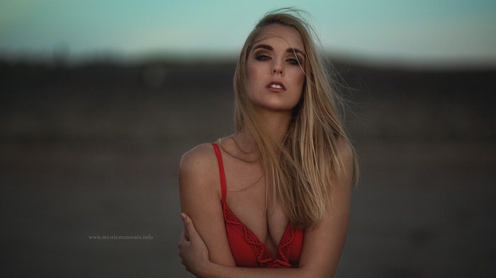 cleavage, blonde, girl, model, portrait, face