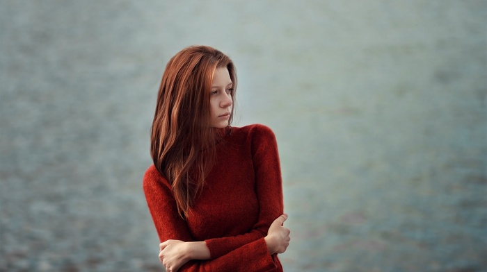 portrait, redhead, girl, face