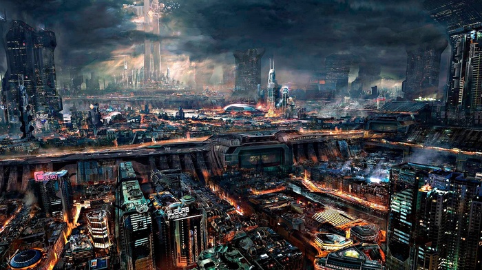 city, science fiction, cyberpunk