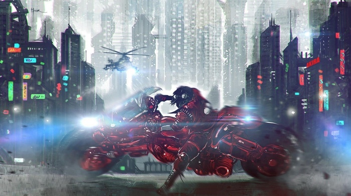 kaneda, cyberpunk, futuristic, Akira