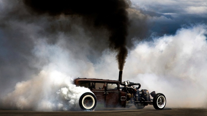 smoke, car, burnout