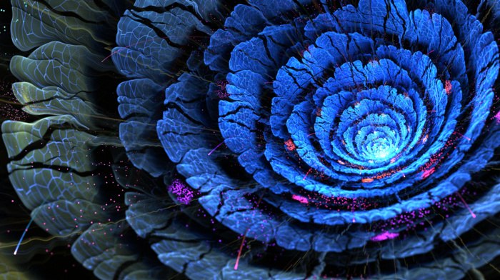 fractal, glowing, pride, fractal flowers, digital art, flowers