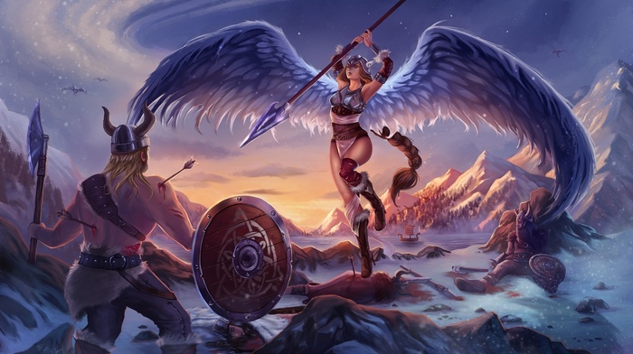 artwork, valkyries