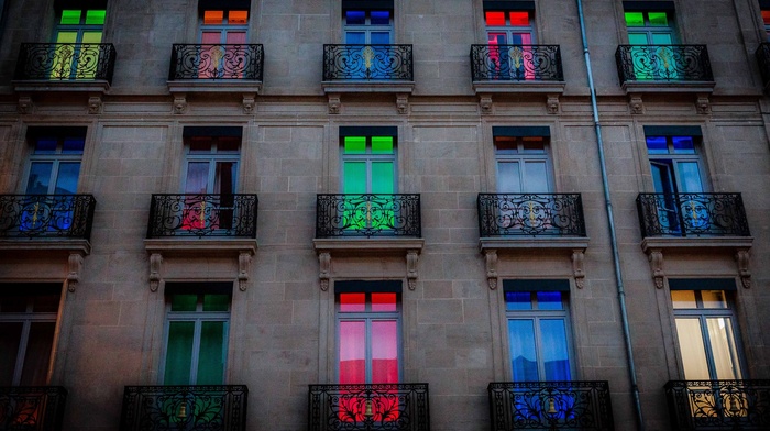 colorful, door, building, Hotel Dijon