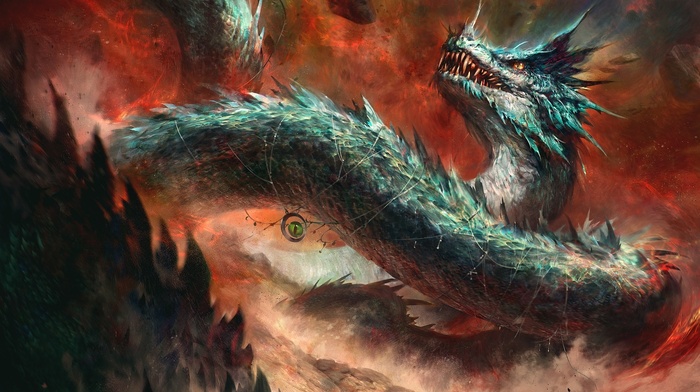 digital art, creature, dragon, fantasy art, artwork