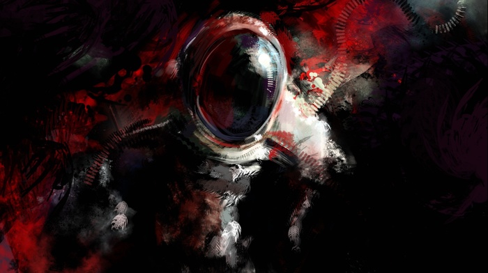 dark, artwork, digital art, astronaut