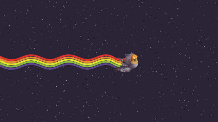 digital art, rainbows, Nyan Cat
