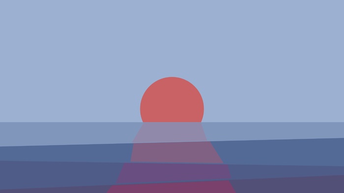 sunset, minimalism, abstract