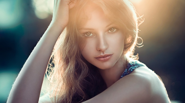 blonde, portrait, girl, face