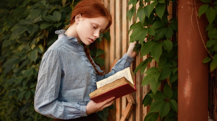 model, skirt, girl, books