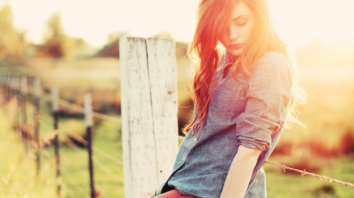 fence, girl, model