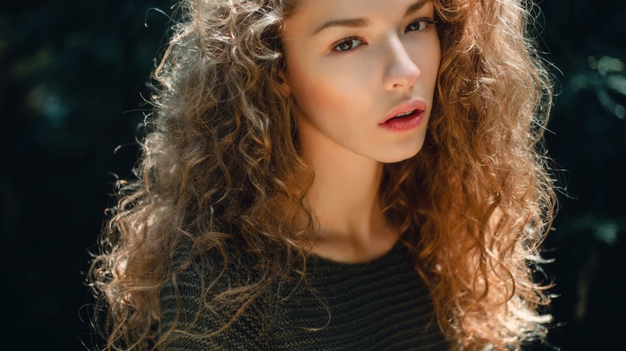 face, girl, Lisa Alexanina, curly hair, portrait