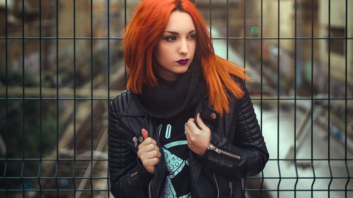 girl, portrait, redhead, face