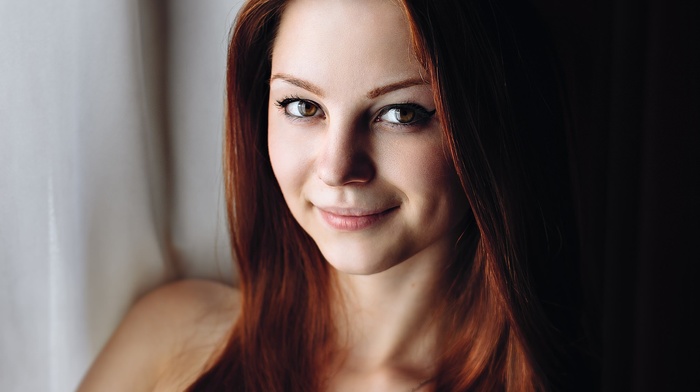 face, smiling, redhead, portrait, girl