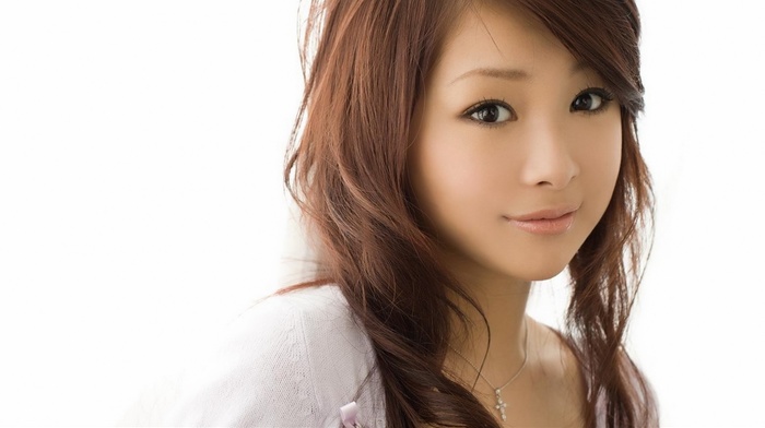 white background, girl, Sora Aoi