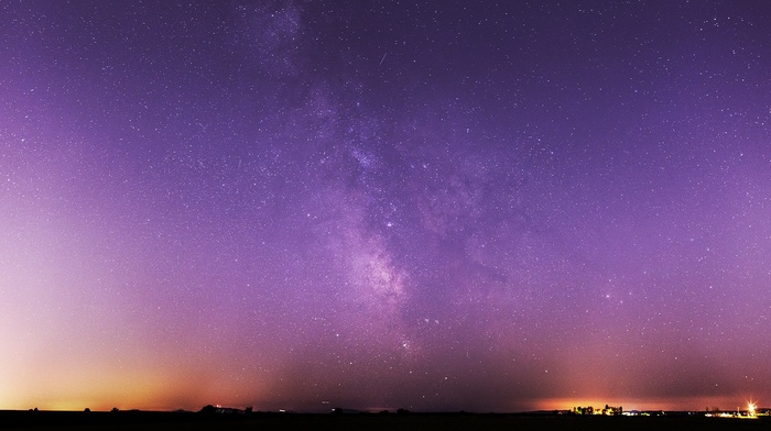 Milky Way, night, landscape, sunset