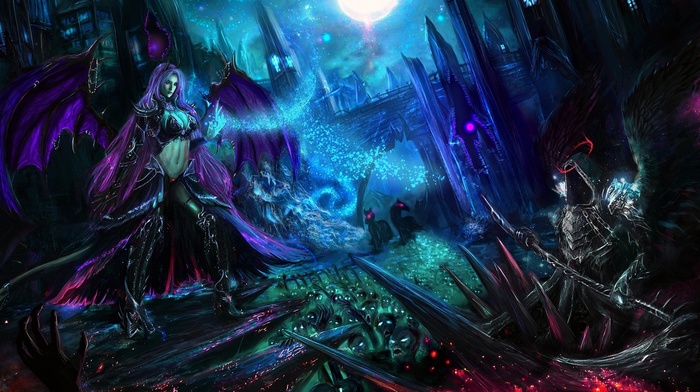 artwork, magic, spooky, fantasy art, demoness