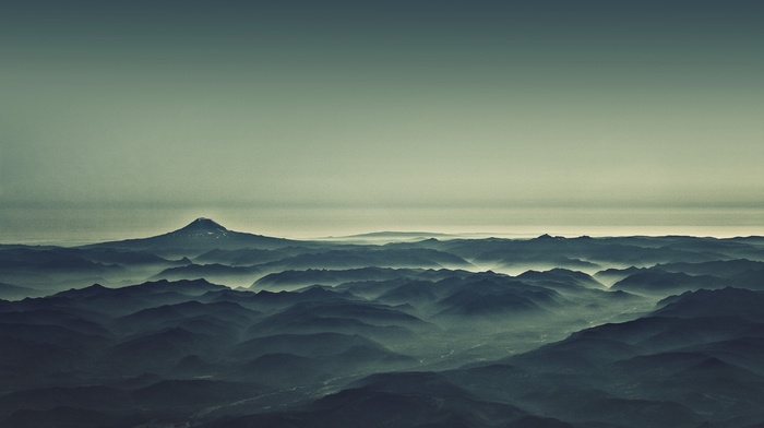 mist, sky, nature, landscape, hill