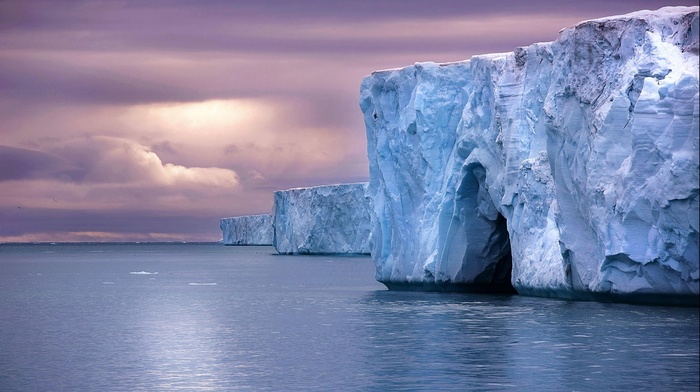 nature, Arctic, water, landscape, sky, cold, sea, clouds, iceberg