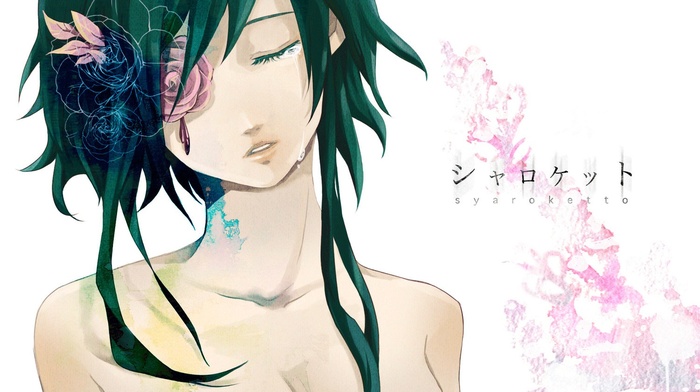 rose, anime girls, flowers, Megpoid Gumi, closed eyes, Vocaloid