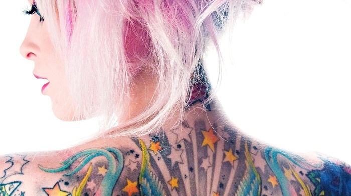 girl, tattoo, pink hair, Technobase FM