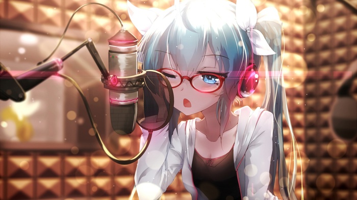 twintails, glasses, Hatsune Miku, meganekko, Vocaloid