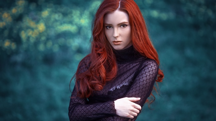 redhead, face, girl, portrait