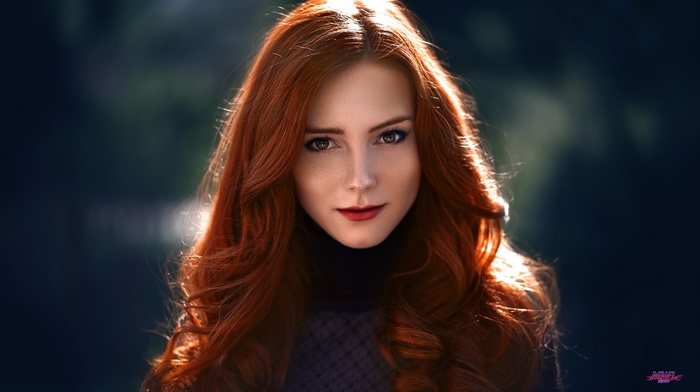 face, smiling, portrait, redhead, girl