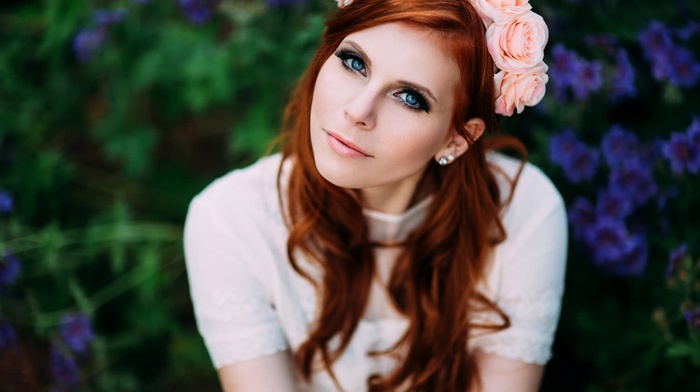 redhead, portrait, face, girl