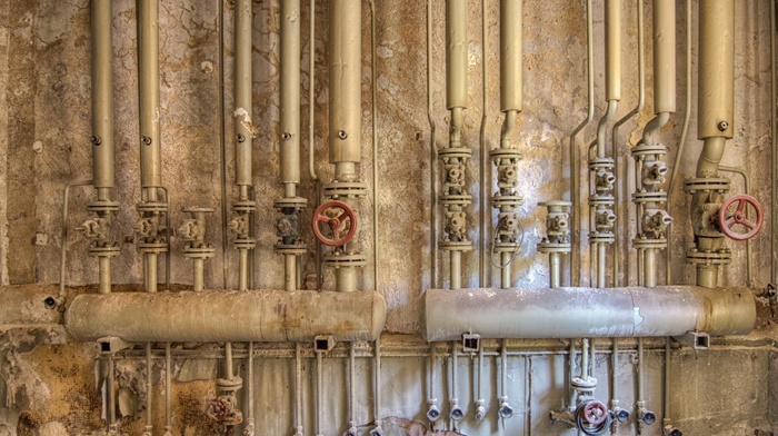 pipes, walls, texture, minimalism, HDR, valves, pattern, rust