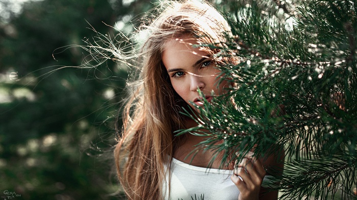 blonde, girl, face, portrait