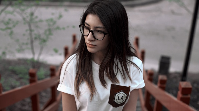 girl, portrait, face, girl with glasses