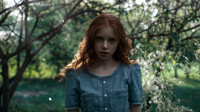 redhead, face, girl, portrait