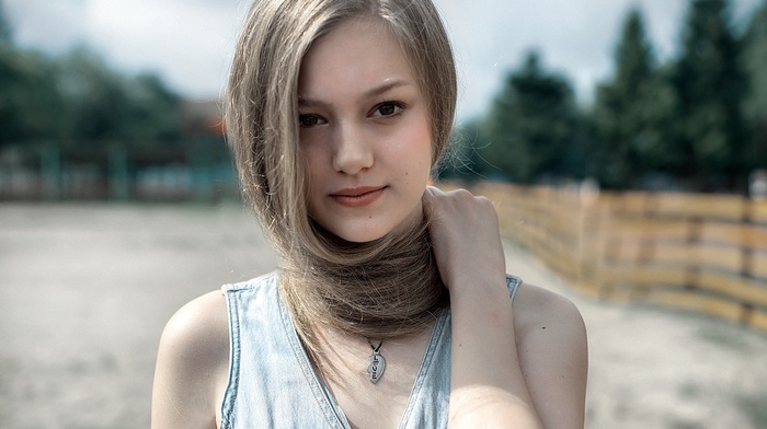 girl, face, portrait, blonde