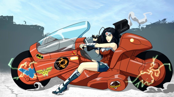 Wonder Woman, Akira, artwork, crossover