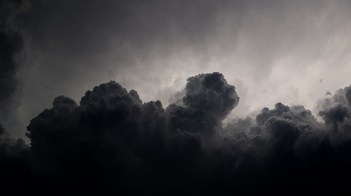 monochrome, clouds