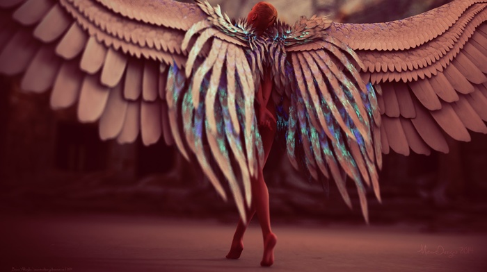 angel, wings, artwork, girl, fantasy art, digital art