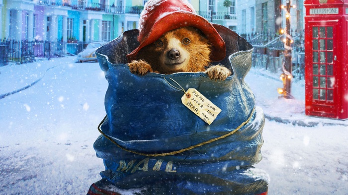 Christmas, Red Hat, blue clothing, snow, bears